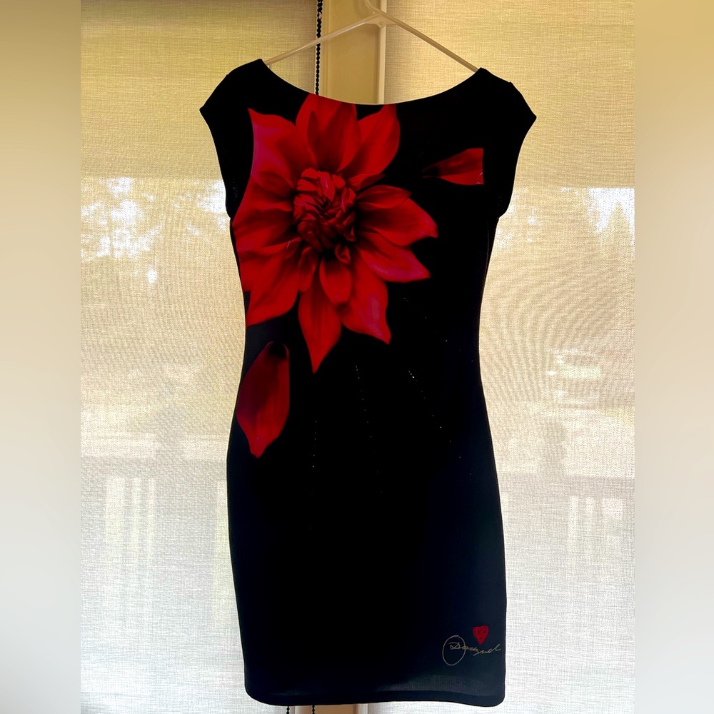 Black and Red (Hot pink) Desigual dress.